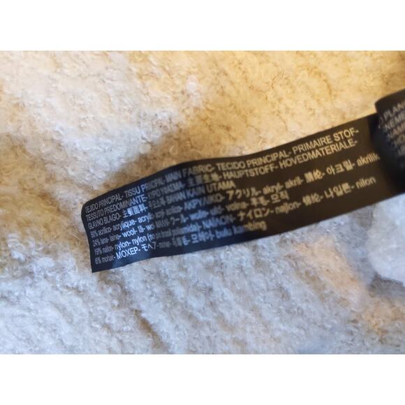 Zara Cream Fuzzy Turtleneck Sweater Colorblock Purple Orange Cuff Oversize Small - Picture 5 of 11